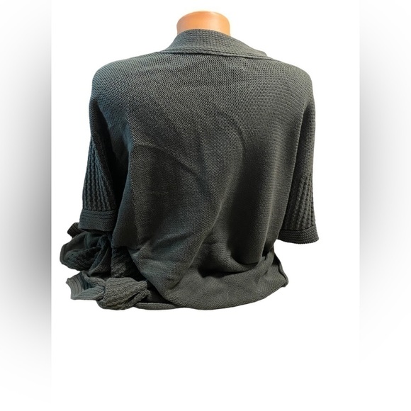 Zestt Women's Organic Cotton Gray Knit Sweater Button Side Cardigan One Size - Picture 3 of 13